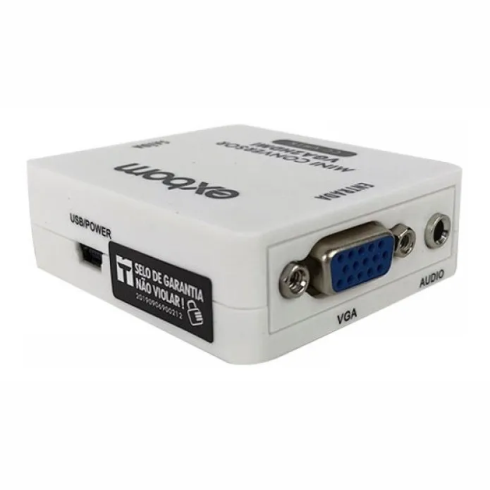 Mini Conversor Exbom Vga Para Hdmi Com Entrada Áudio P2 Exbom CC-VH1K